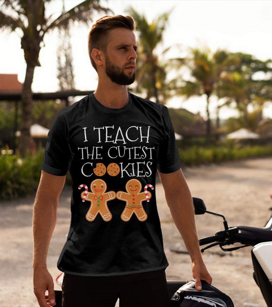 I Teach The Cutest Cookies Gingerbread Candy Cane T-Shirt