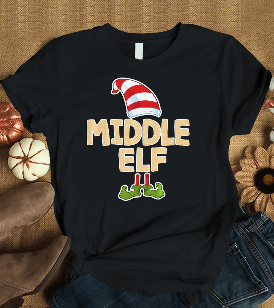 Middle Elf Candy Cane Hat and Green Shoes T-Shirt