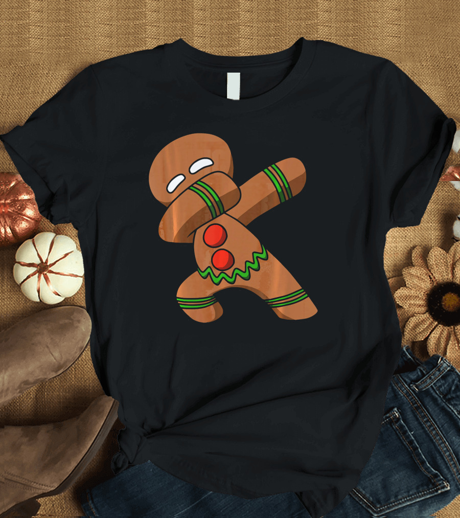 Dabbing Gingerbread Man Funny Christmas Cookie Dance T-Shirt