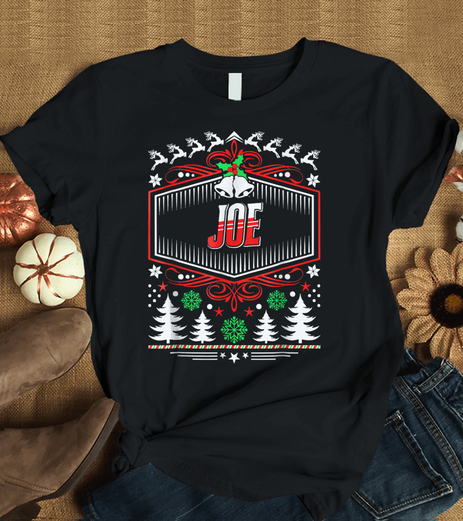 JOE Reindeer Snowflakes Christmas Trees Holiday T-Shirt