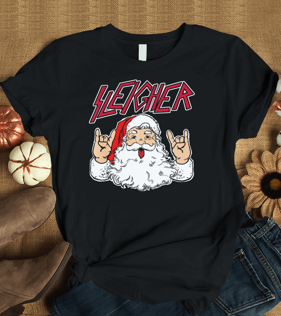 Santa Sleigher Funny Slayer Hail Santa T-Shirt