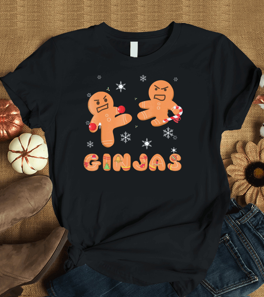 Ginjas Gingerbread Ninjas Holiday Fun T-Shirt