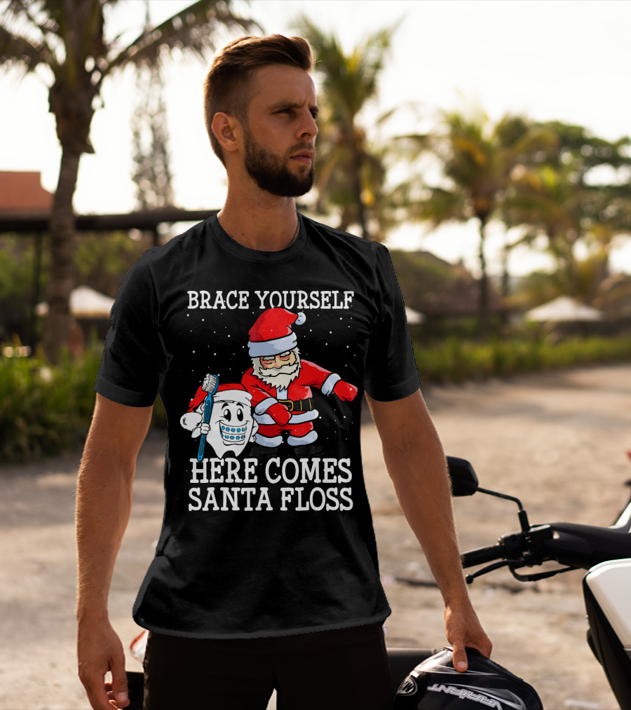 Brace Yourself Here Comes Santa Floss T-Shirt