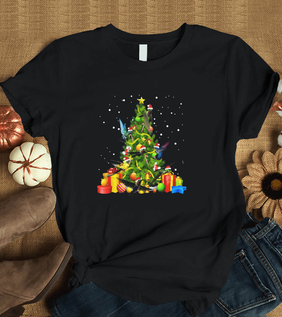 Funny Christmas Hummingbirds Bird Lover Holiday T-Shirt
