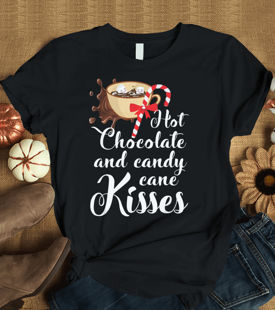 Hot Chocolate and Candy Cane Kisses Cup with Marshmallows T-Shirt