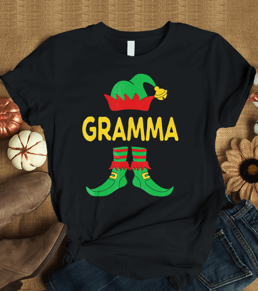 Gramma Elf Christmas Family Matching Outfit Holiday T-Shirt