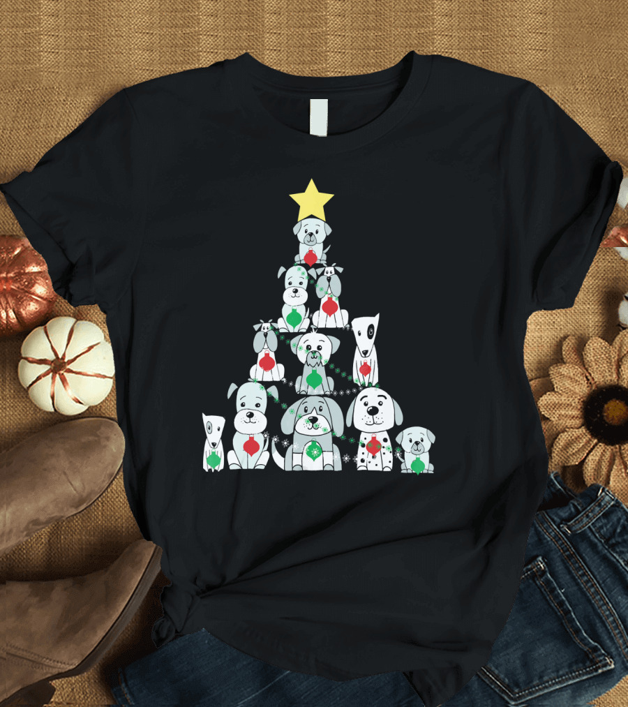Christmas Dog Tree with Star T-Shirt