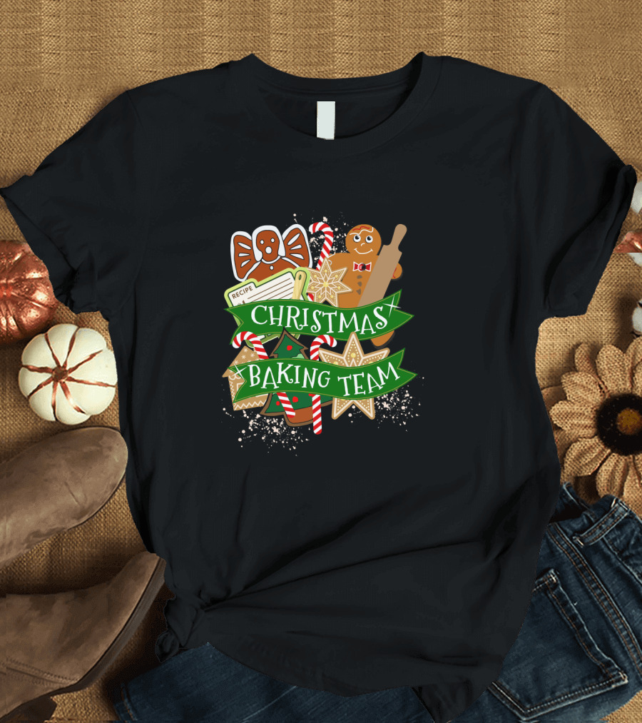 Christmas Baking Team Gingerbread Candy Cane Cookie Recipe Bowtie T-Shirt