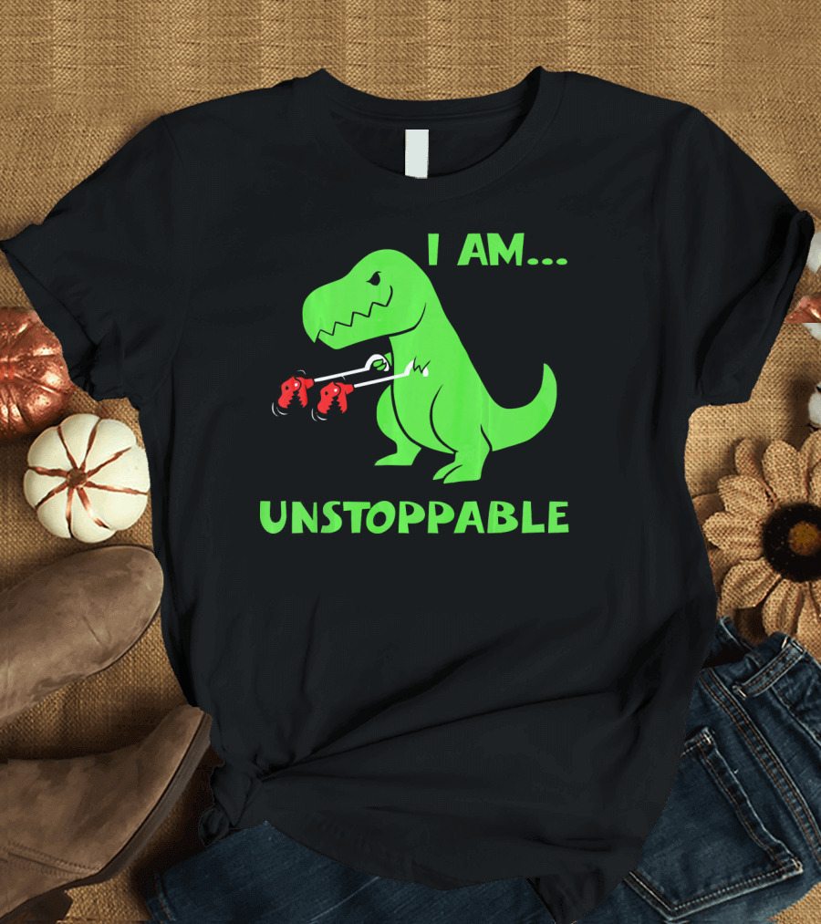 I Am Unstoppable T Rex Dinosaur Boxing Gloves T-Shirt