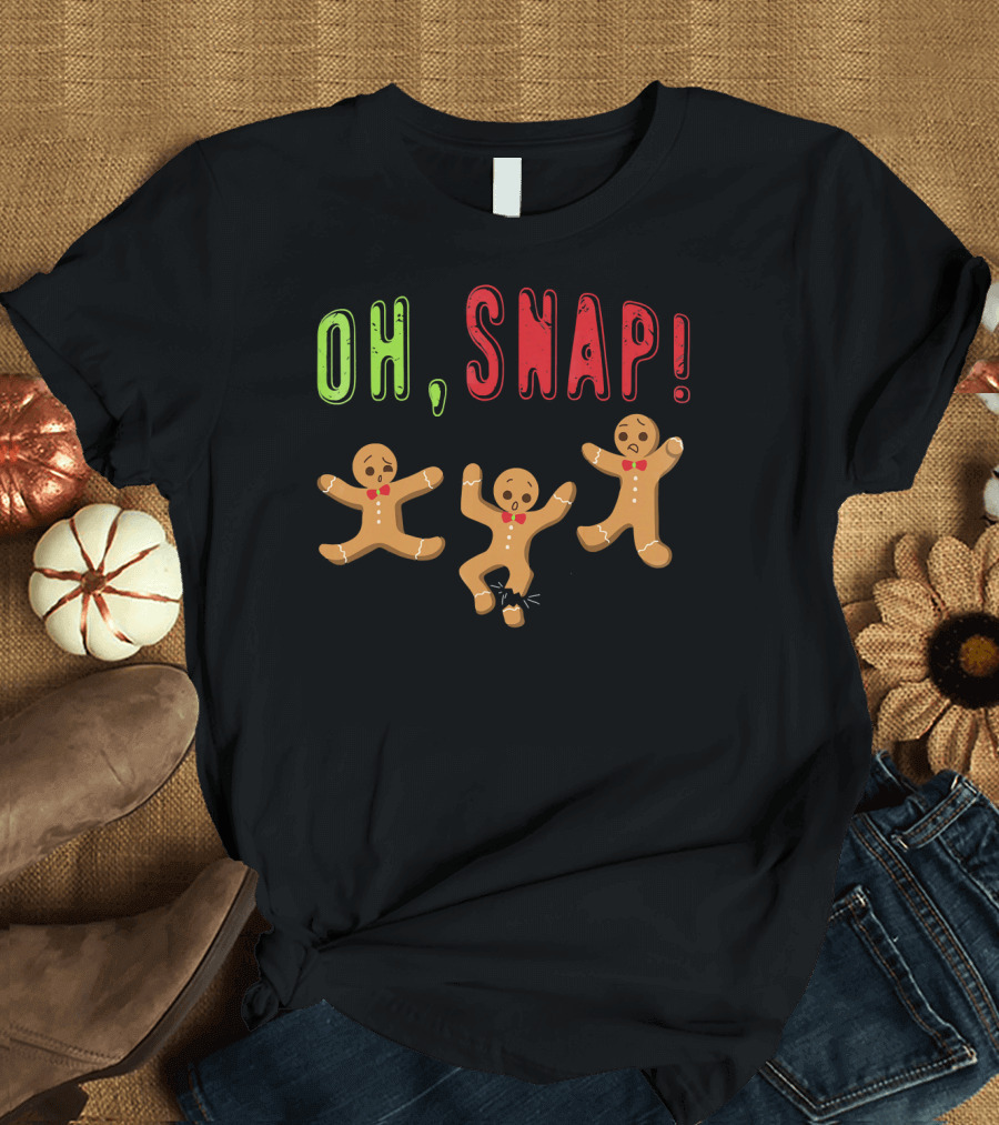 Oh Snap Funny Surprised Gingerbread Trio T-Shirt