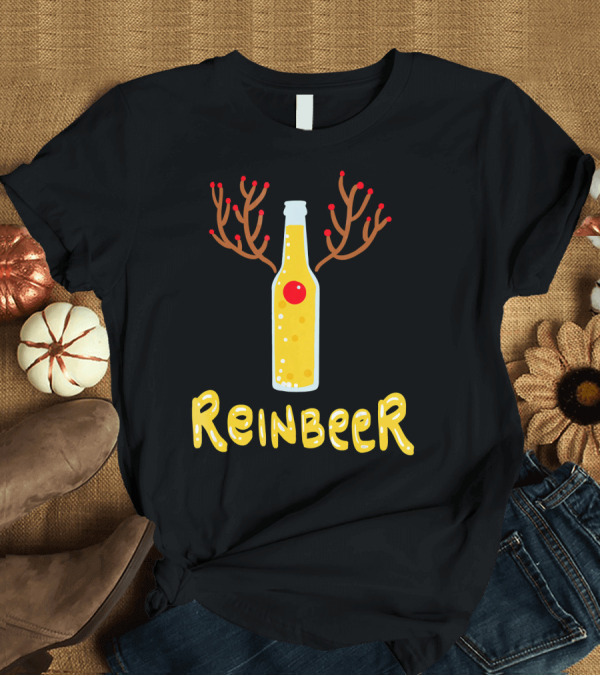 T-Shirt: Reindeer Reinbeer Antler Bottle T-Shirt Reindeer Reinbeer Antler Bottle T-Shirt