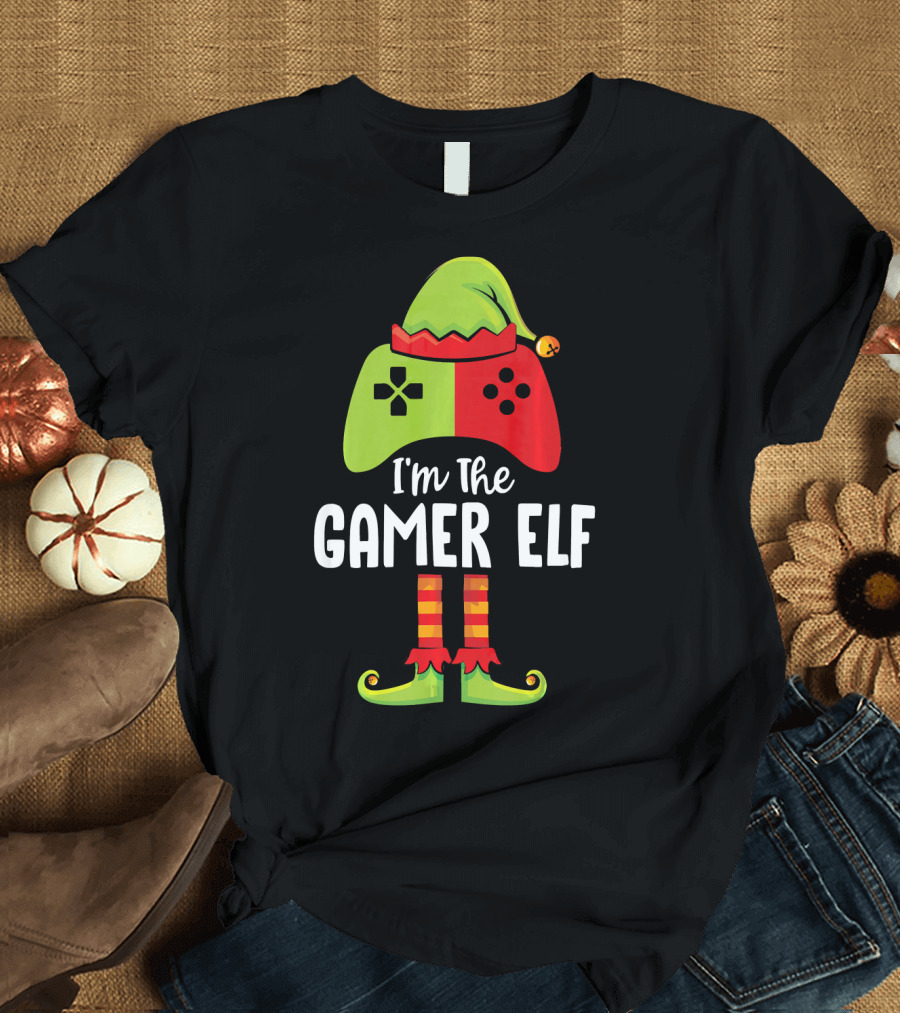 I'm The Gamer Elf Controller Hat Festive Costume T-Shirt