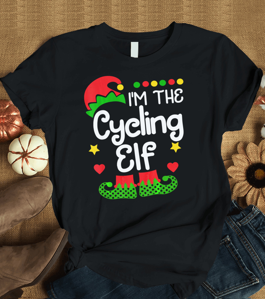 I'm The Cycling Elf Christmas Family Holiday Fun T-Shirt