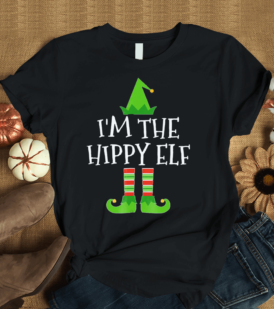 I'm The Hippy Elf Festive Family Group Holiday T-Shirt