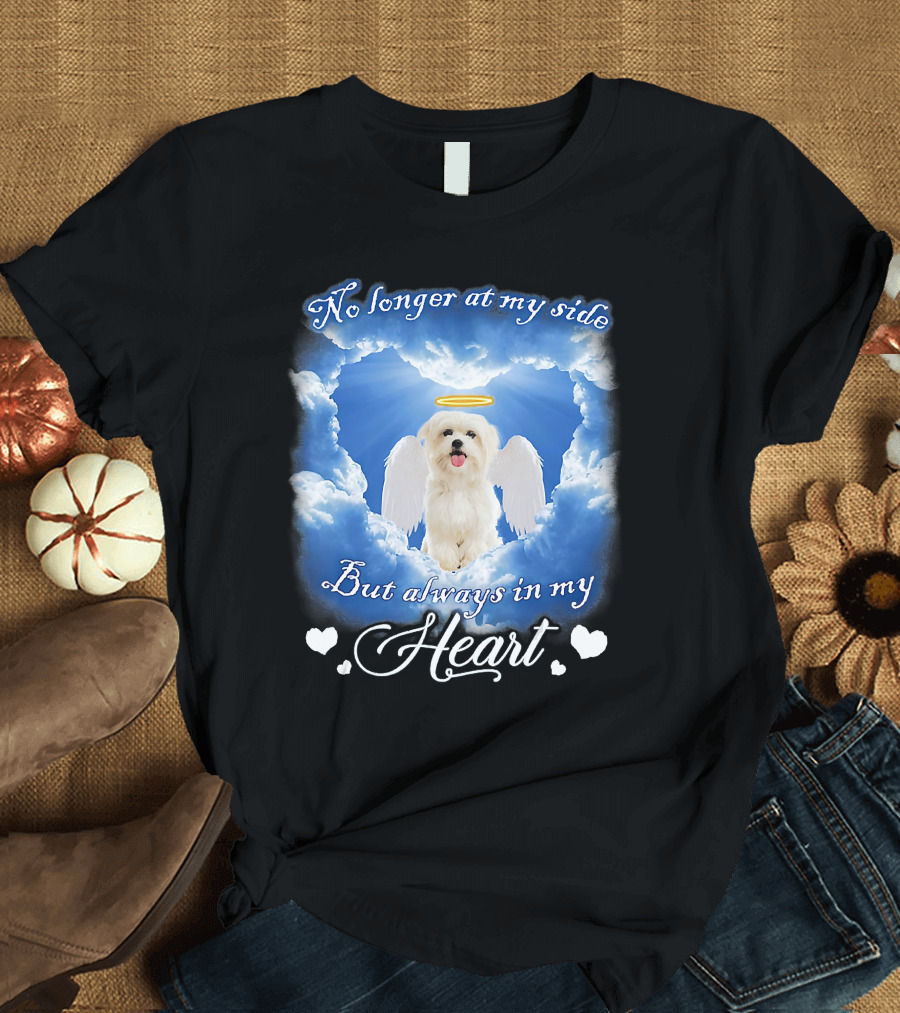 No Longer at My Side But Always in My Heart Dog Angel Clouds T-Shirt