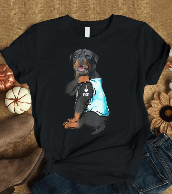 T-Shirt: I Love Mom Rottweiler Tattoo T-Shirt I Love Mom Rottweiler Tattoo T-Shirt