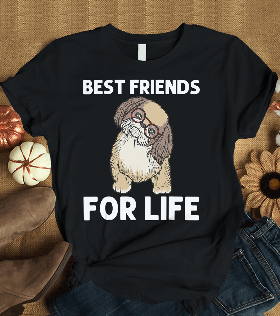 Best Friends for Life Cool Shih Tzu Puppy Pet T-Shirt