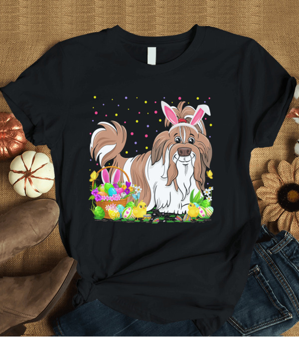T-Shirt: Easter Shih Tzu Dog Bunny Egg Hunting Festive Basket Chicks T-Shirt Easter Shih Tzu Dog Bunny Egg Hunting Festive Basket Chicks T-Shirt