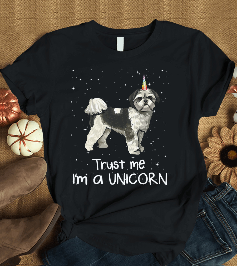 Funny Shih Tzu Trust Me I'm A Unicorn Dog T-Shirt