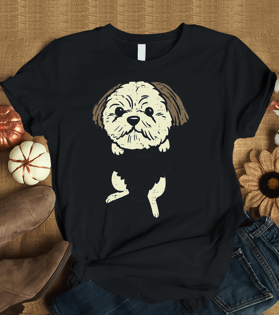 Shih Tzu Pocket Feet Cute Animal Pet T-Shirt