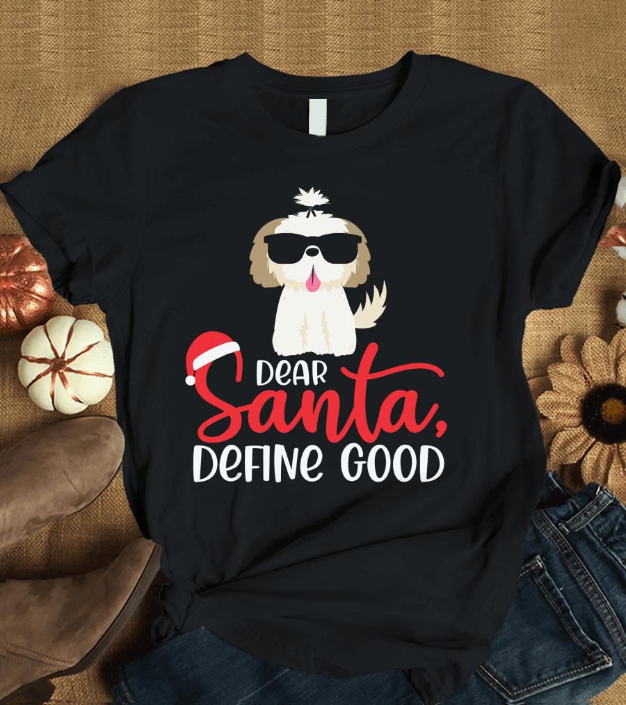 Shih Tzu Santa Define Good Dog Christmas Love T-Shirt