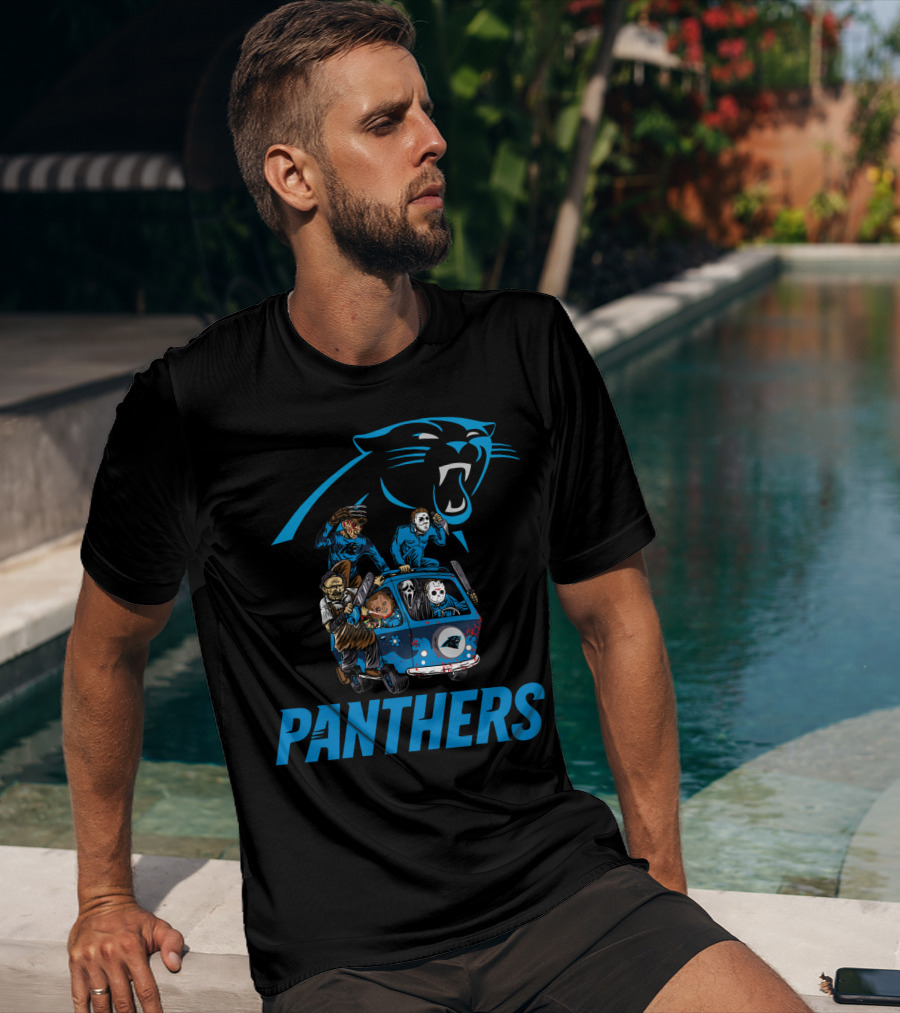 Panthers Horror Movie Icons In Van T-Shirt