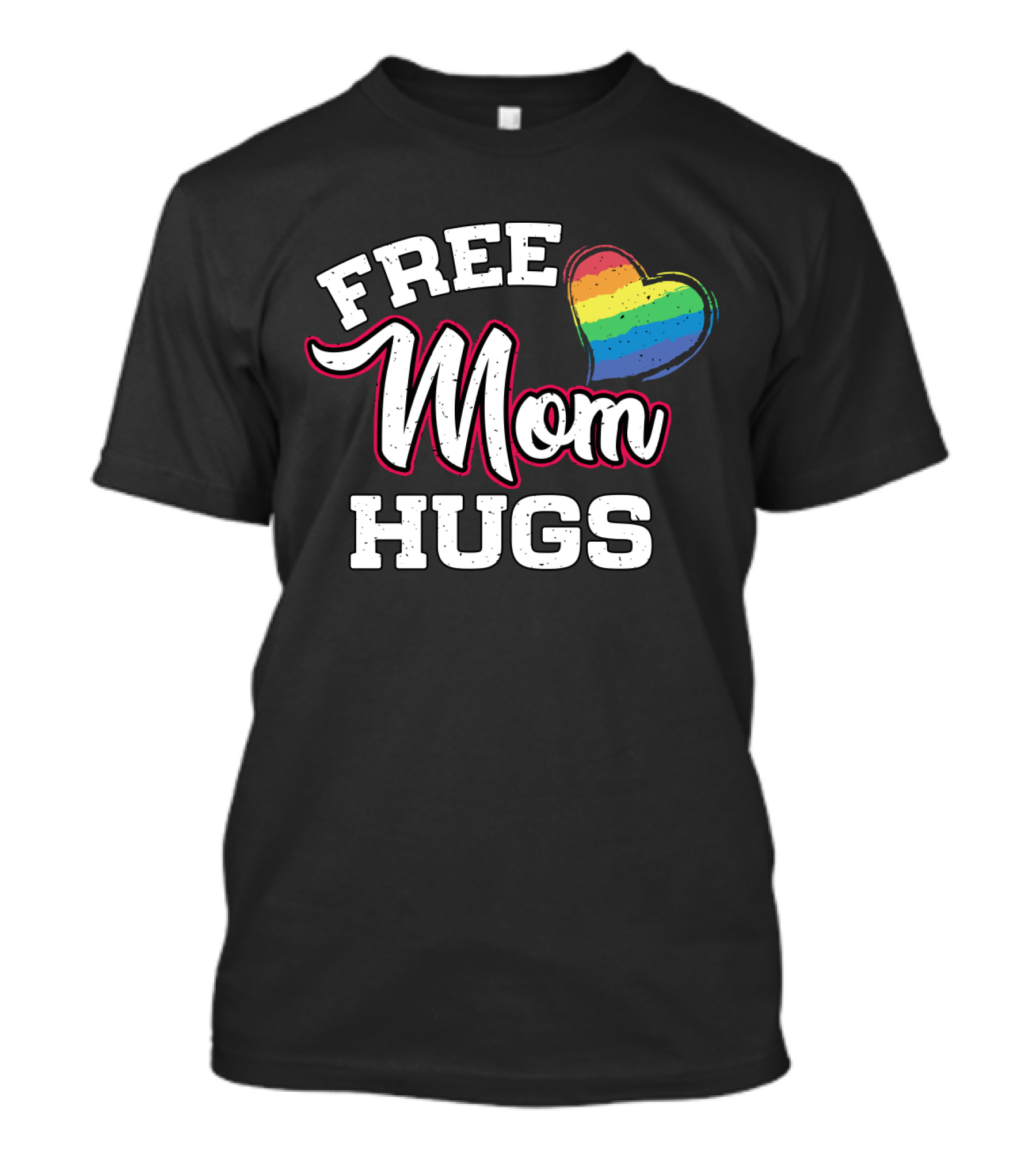 Free Mom Hugs Lgbt Rainbow Heart T-Shirt
