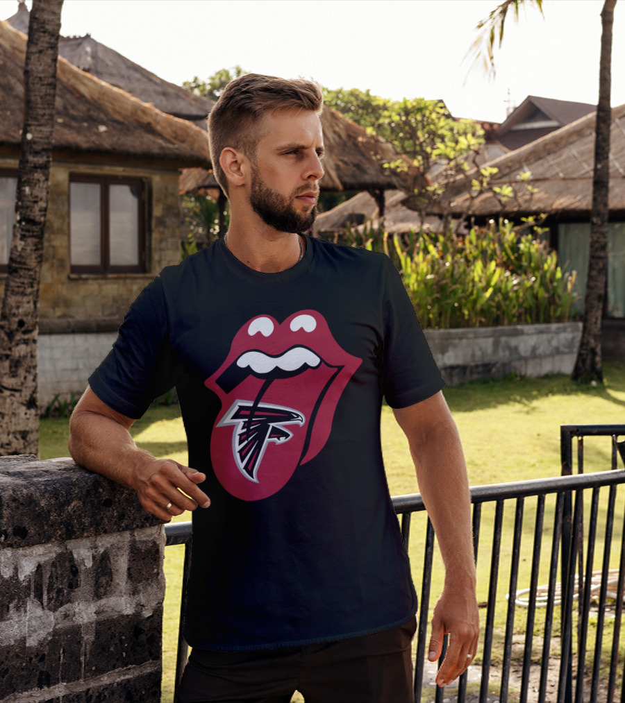 Atlanta Falcons Rolling Stones Tongue Logo Mashup T-Shirt