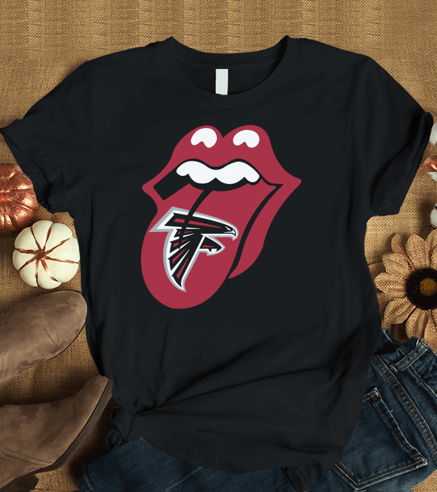 Atlanta Falcons Rolling Stones Tongue Logo Mashup T-Shirt