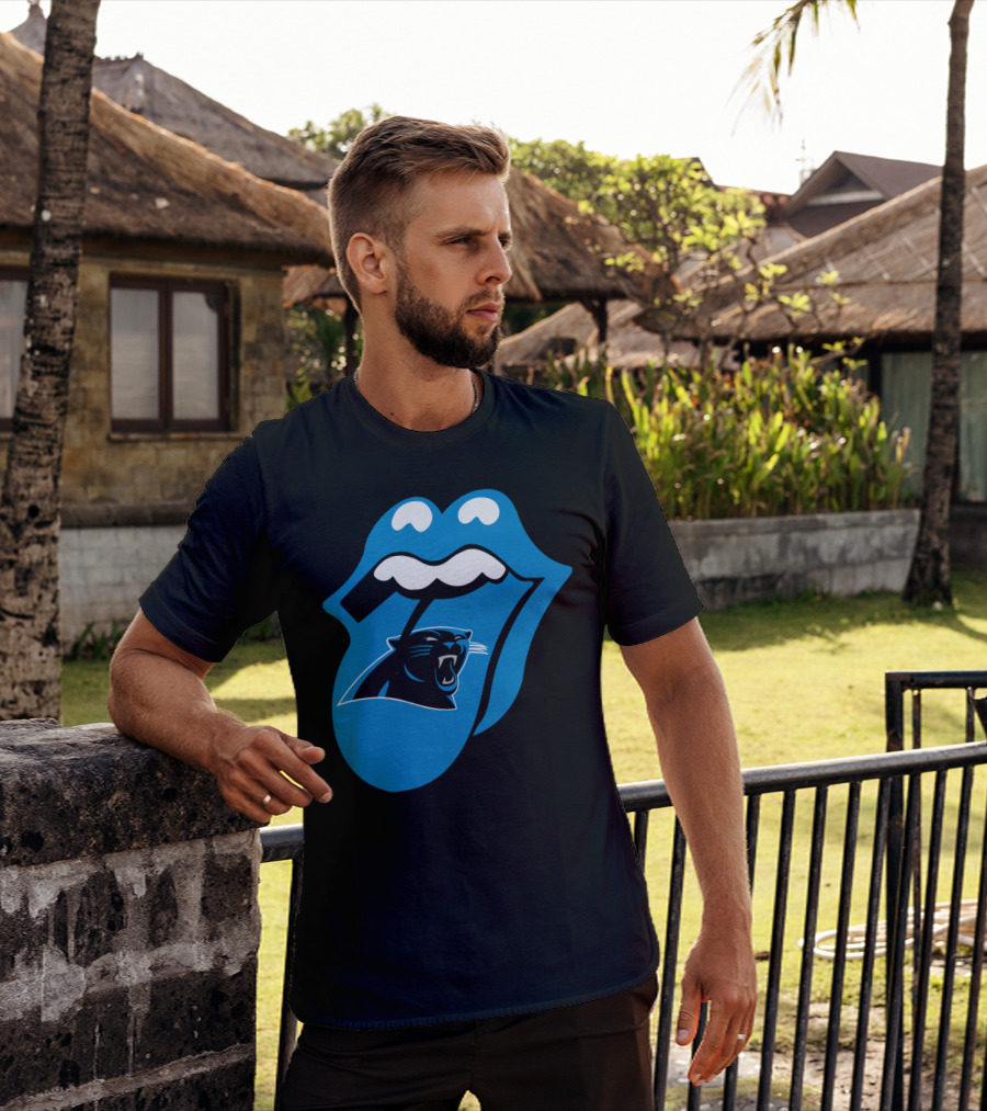 Carolina Panthers Blue Tongue Logo Fusion T-Shirt