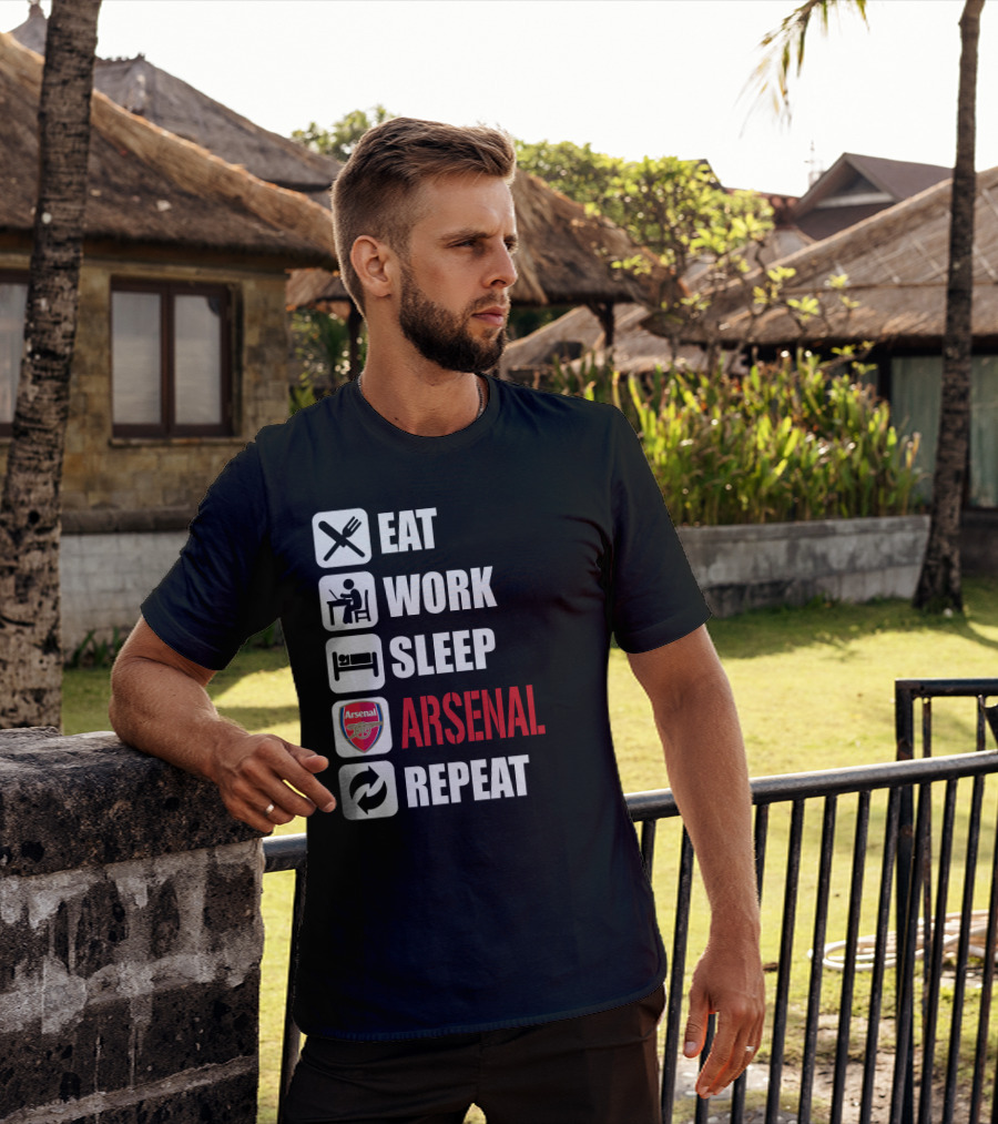 Eat Work Sleep Arsenal Repeat T-Shirt
