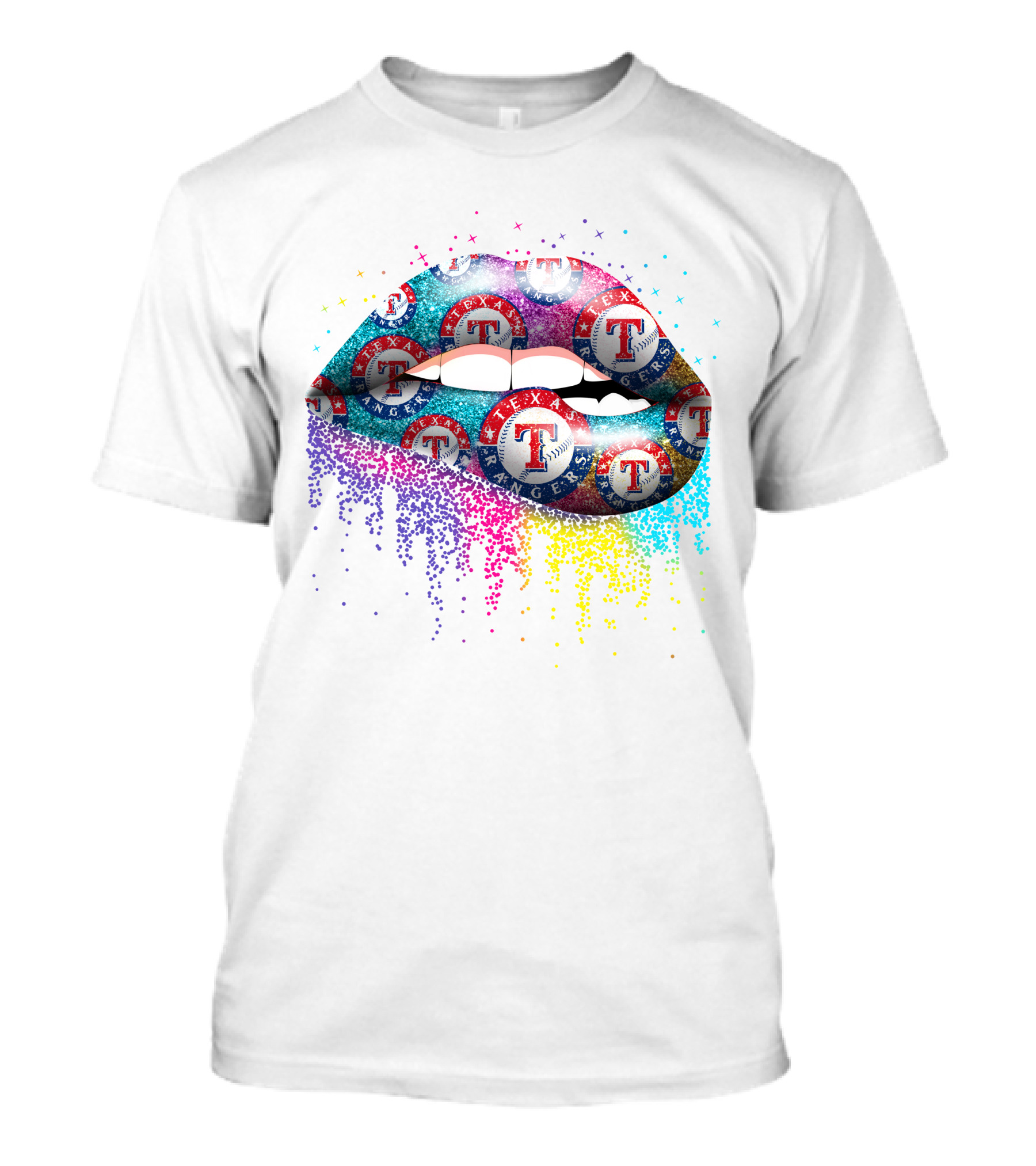 Texas Rangers Lip Logo Multicolor Gradient T-Shirt