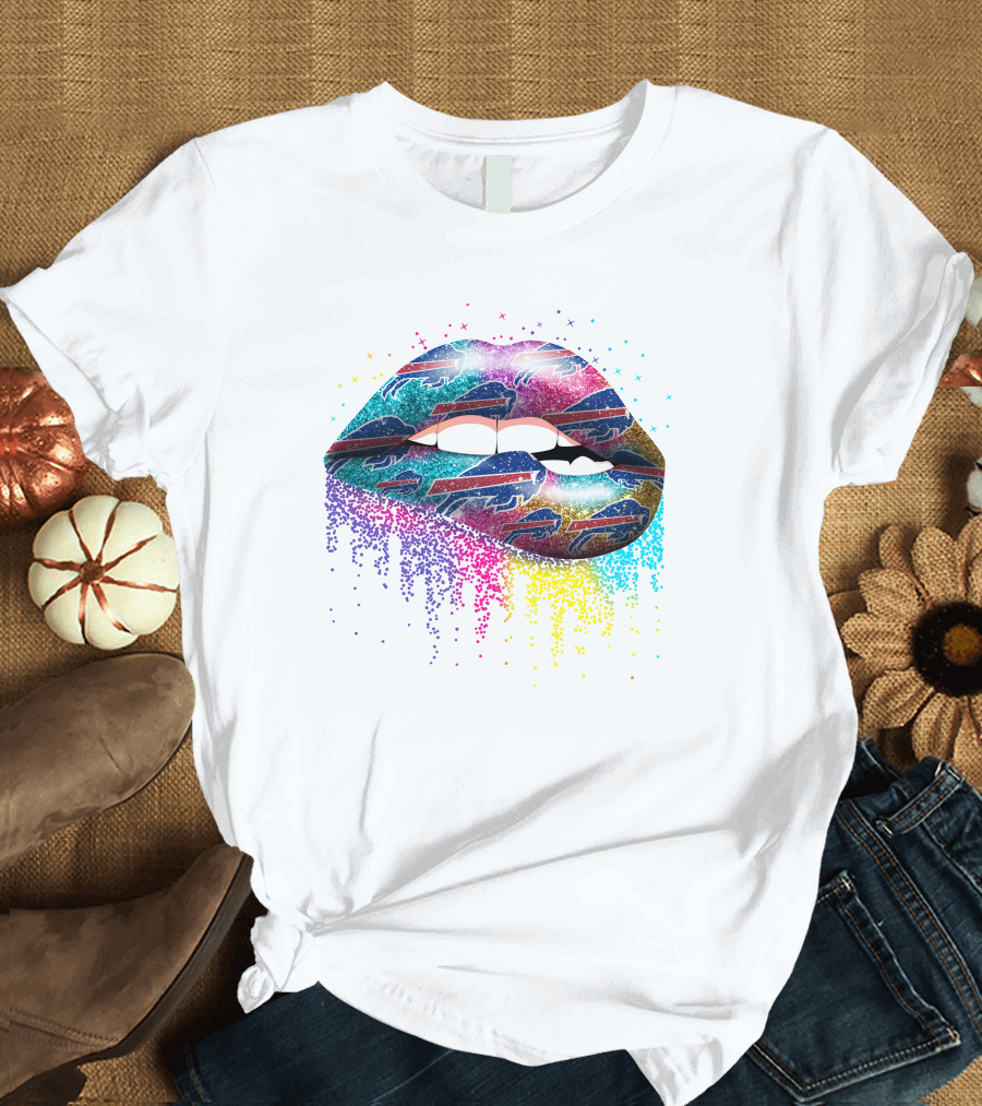 Buffalo Bills Glitter Lips Fan T-Shirt