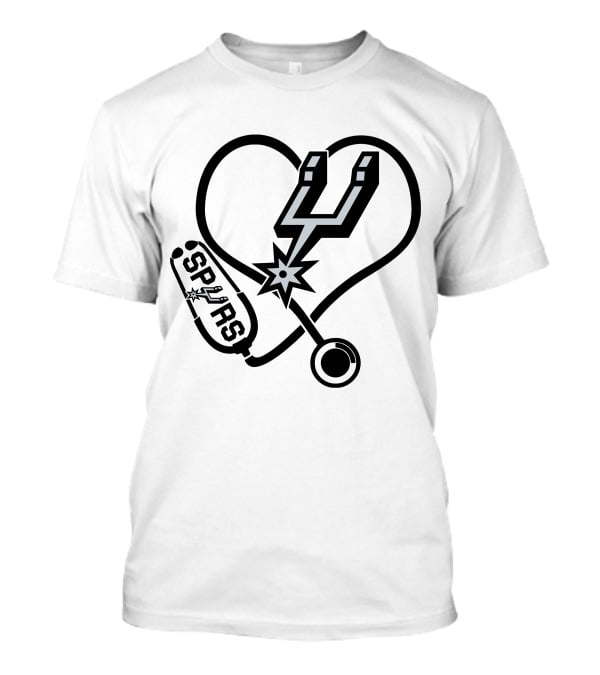 San Antonio Spurs Nurse Love Heart Stethoscope T-Shirt
