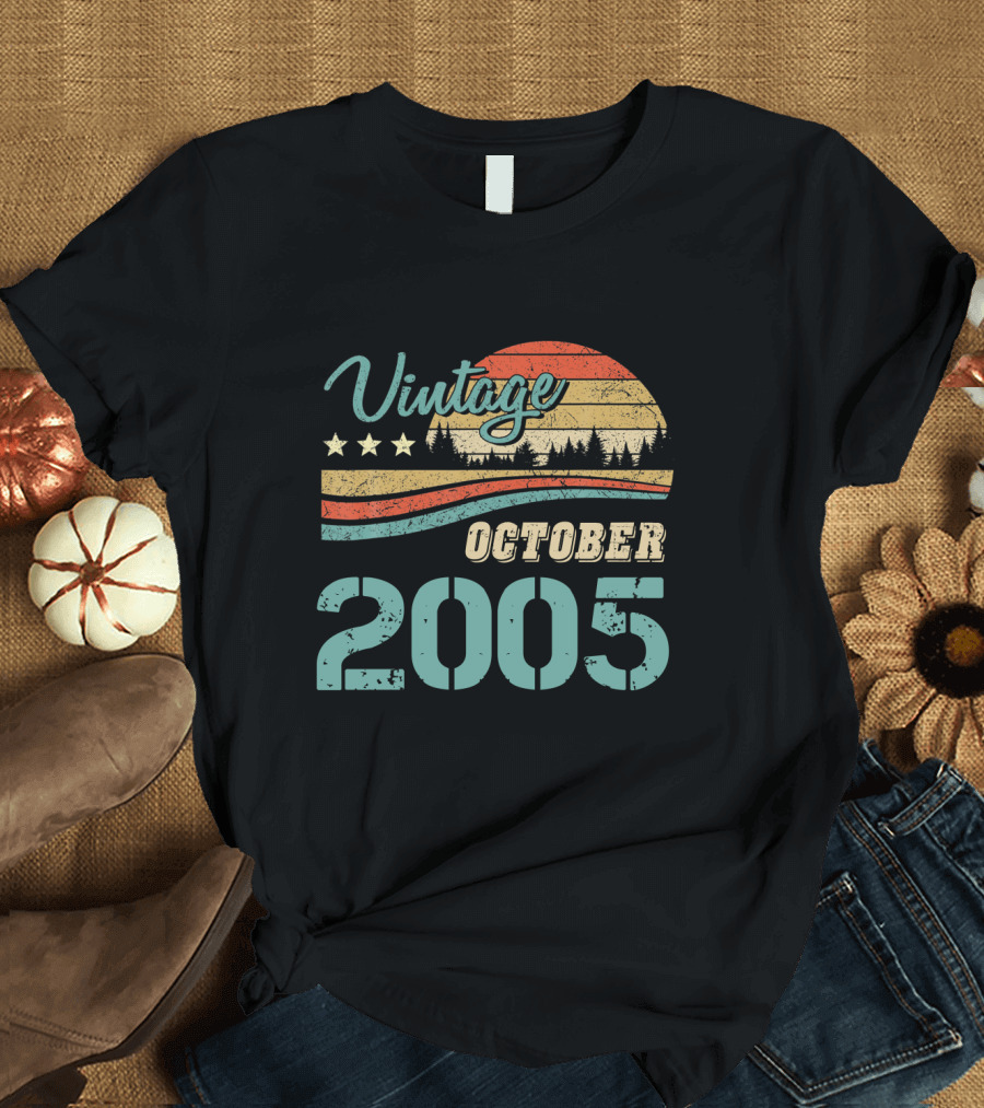 Vintage October 2005 Forest Sunset T-Shirt