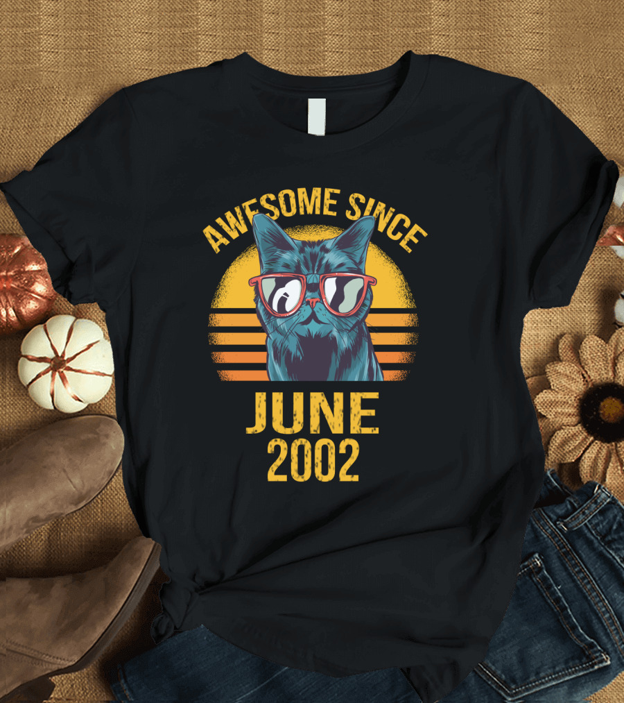 Awesome Cat Dad Ever Since June 2002 T-Shirt
