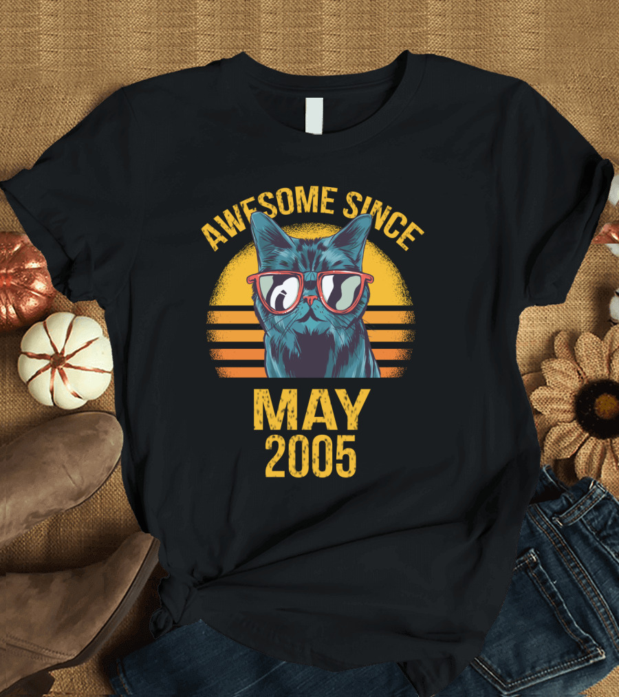 Awesome Cat Dad Ever Since May 2005 T-Shirt