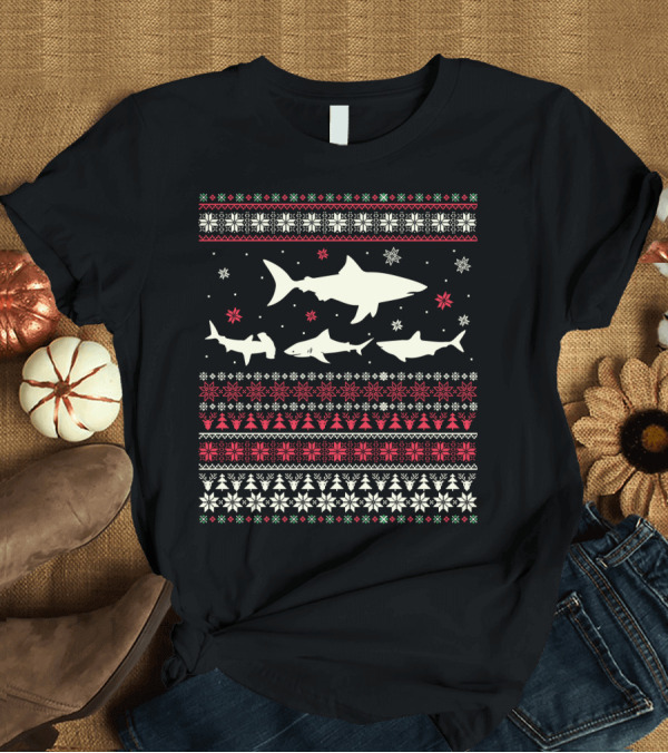 T-Shirt: Shark Christmas Ugly T-Shirt Shark Christmas Ugly T-Shirt