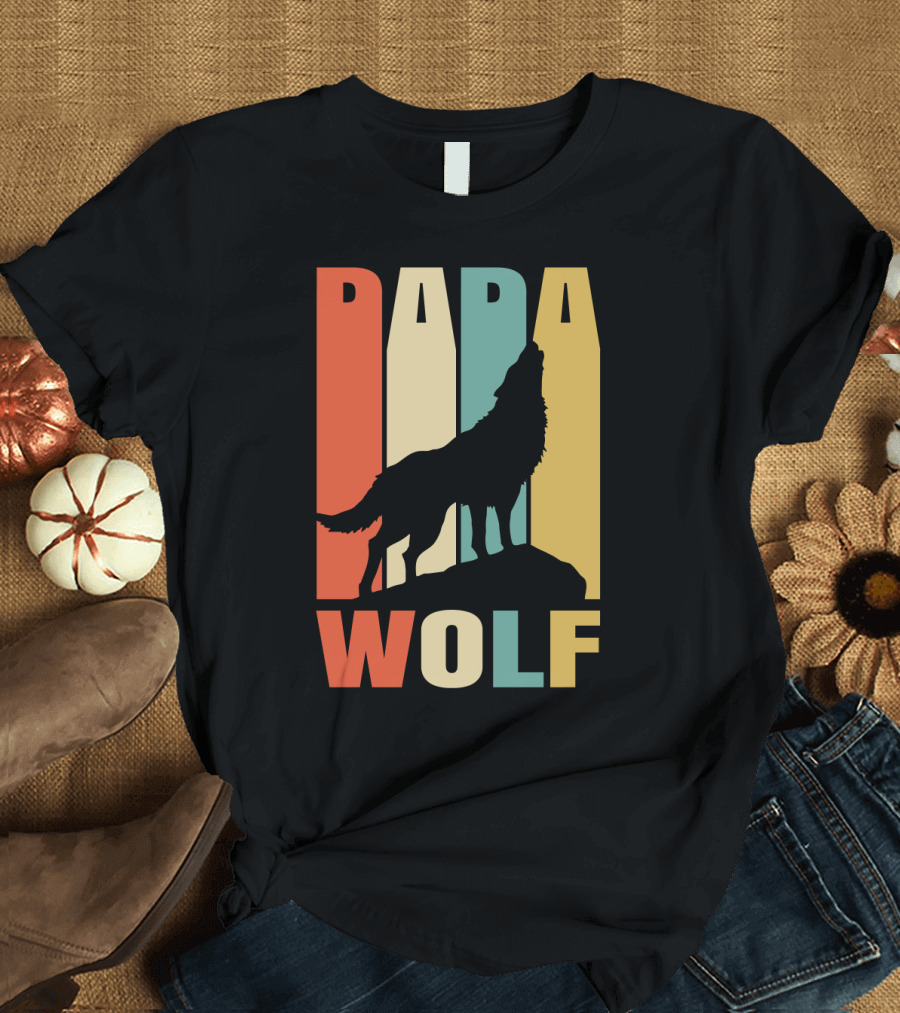 Papa Wolf Retro T-Shirt