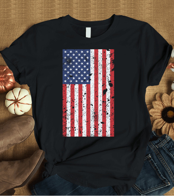 T-Shirt: United States of America Flag Vintage Distressed Look T-Shirt United States of America Flag Vintage Distressed Look T-Shirt