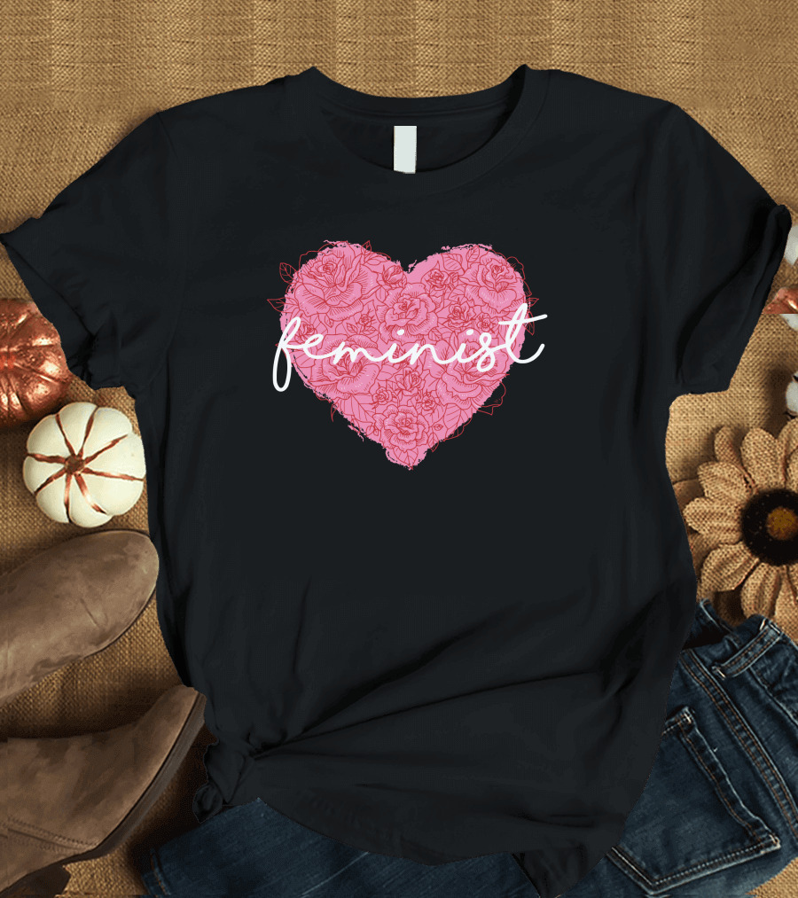 Feminist Floral Heart T-Shirt