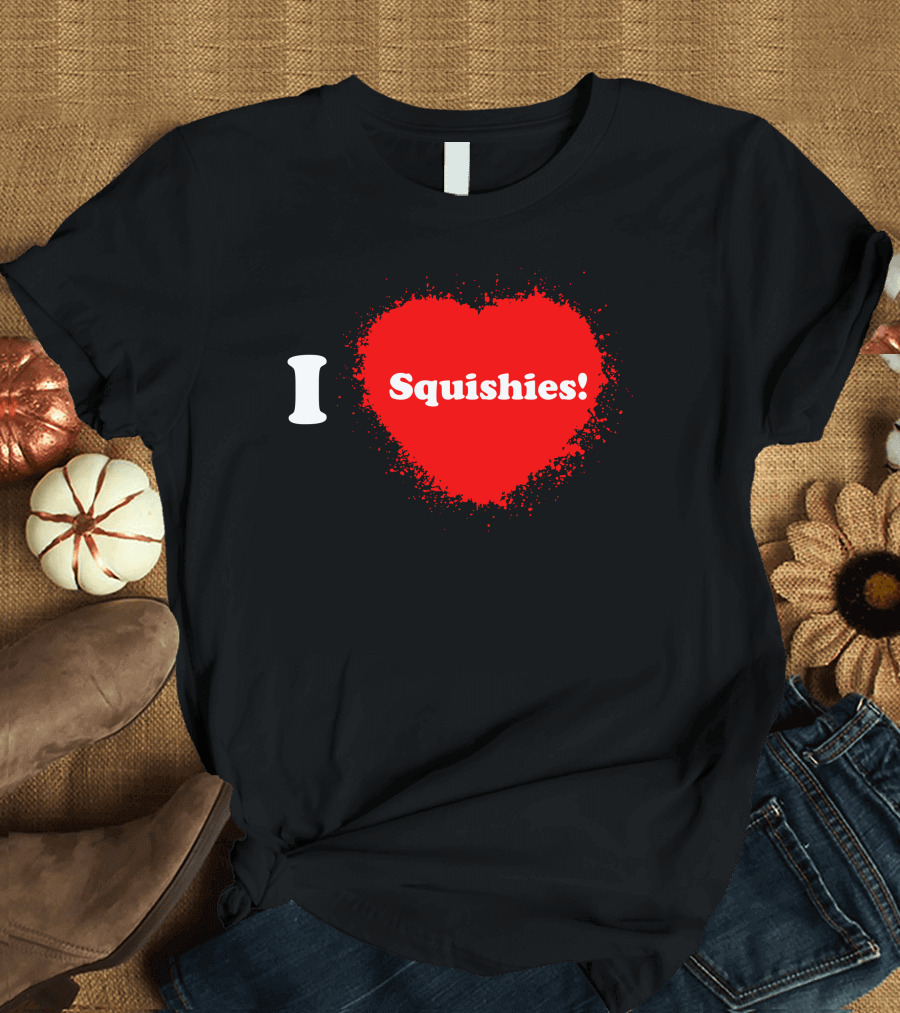 I Heart Squishies for the Squishy Lover with Red Heart Shape T-Shirt