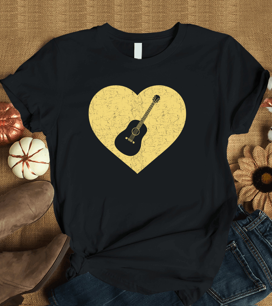 I Love Guitar Heart Marching Band Jazz T-Shirt