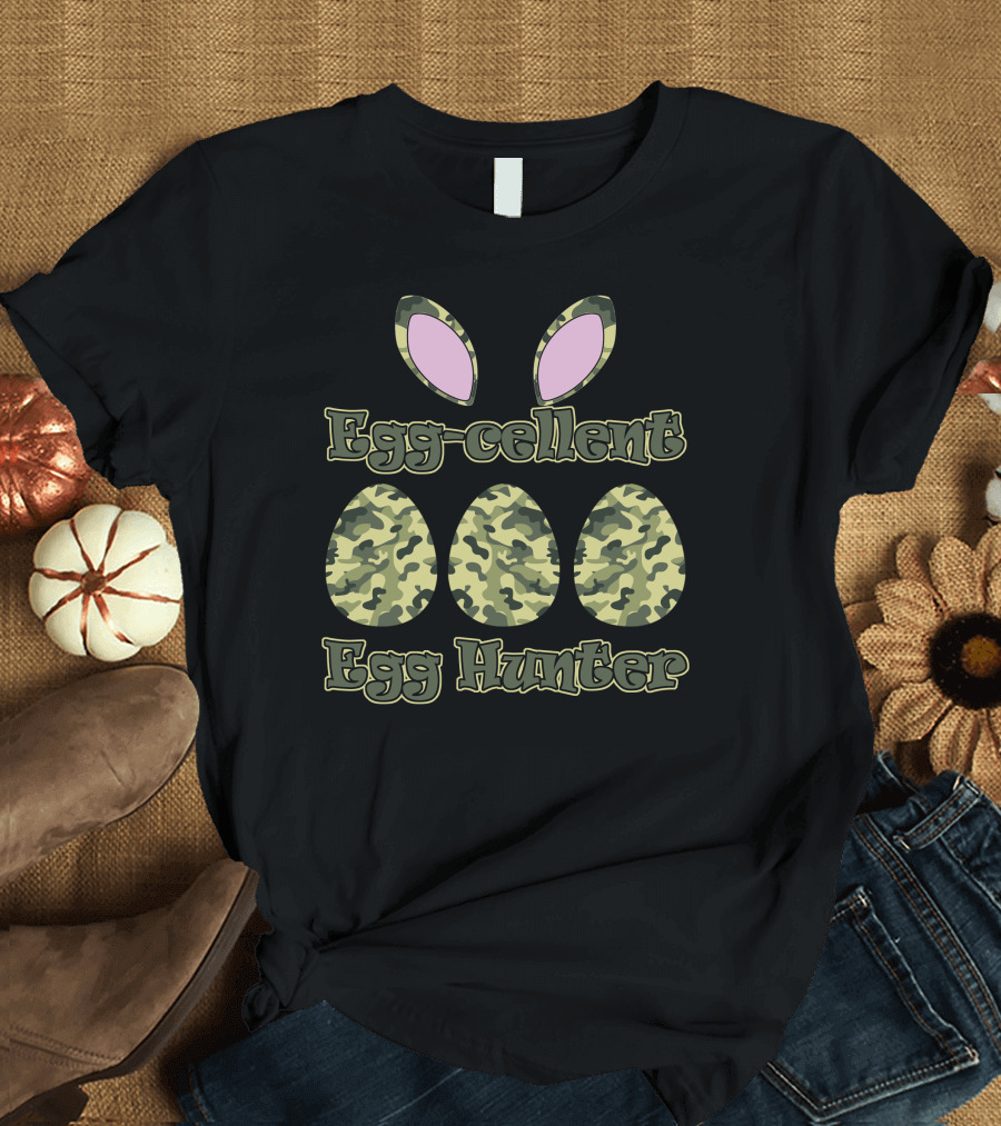 Egg-Cellent Camouflage Egg Hunter Easter T-Shirt