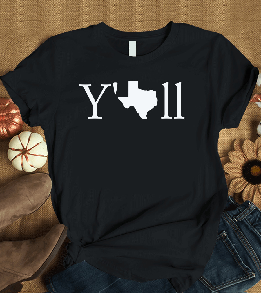 Y'all Texas Map Outline T-Shirt